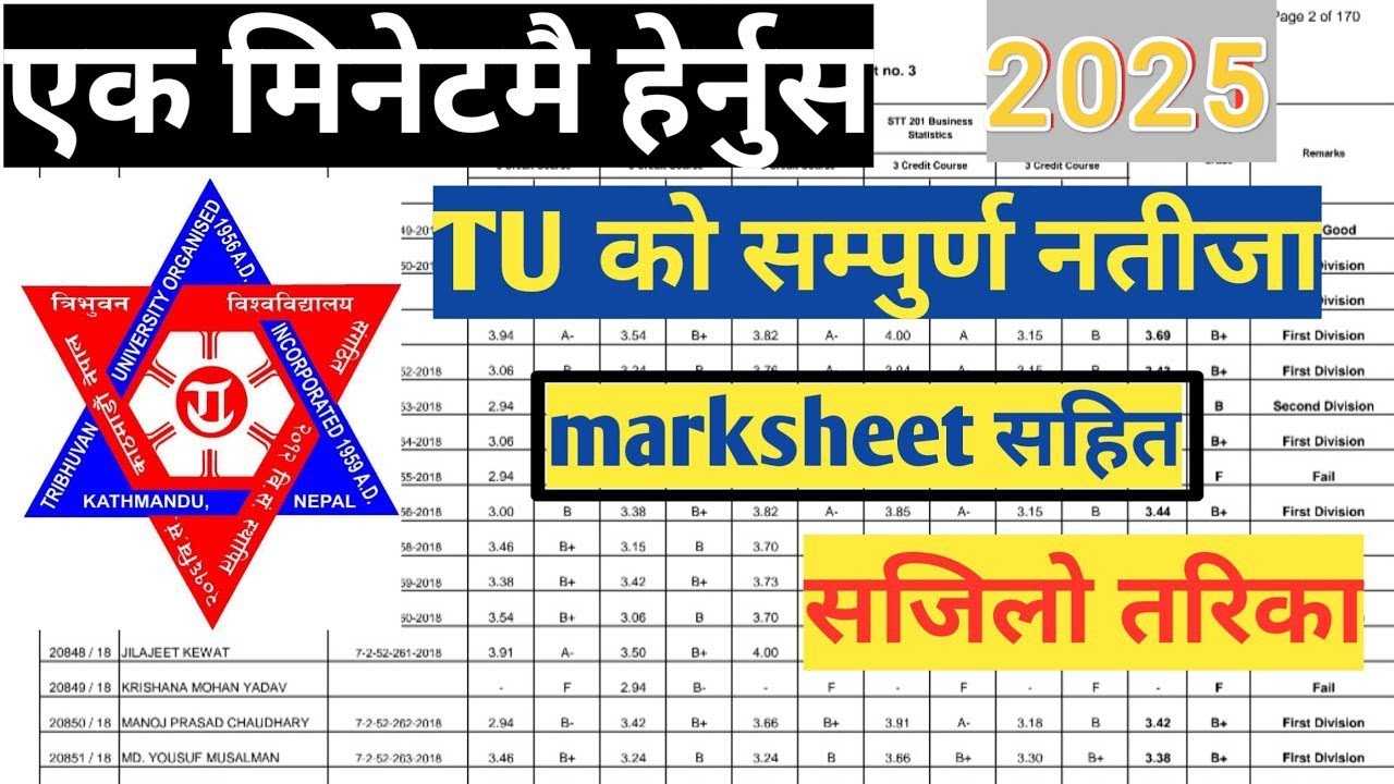How to check TU result with Marksheet | TU ko result kasri check garne | BBA,BHM,BIM result check |