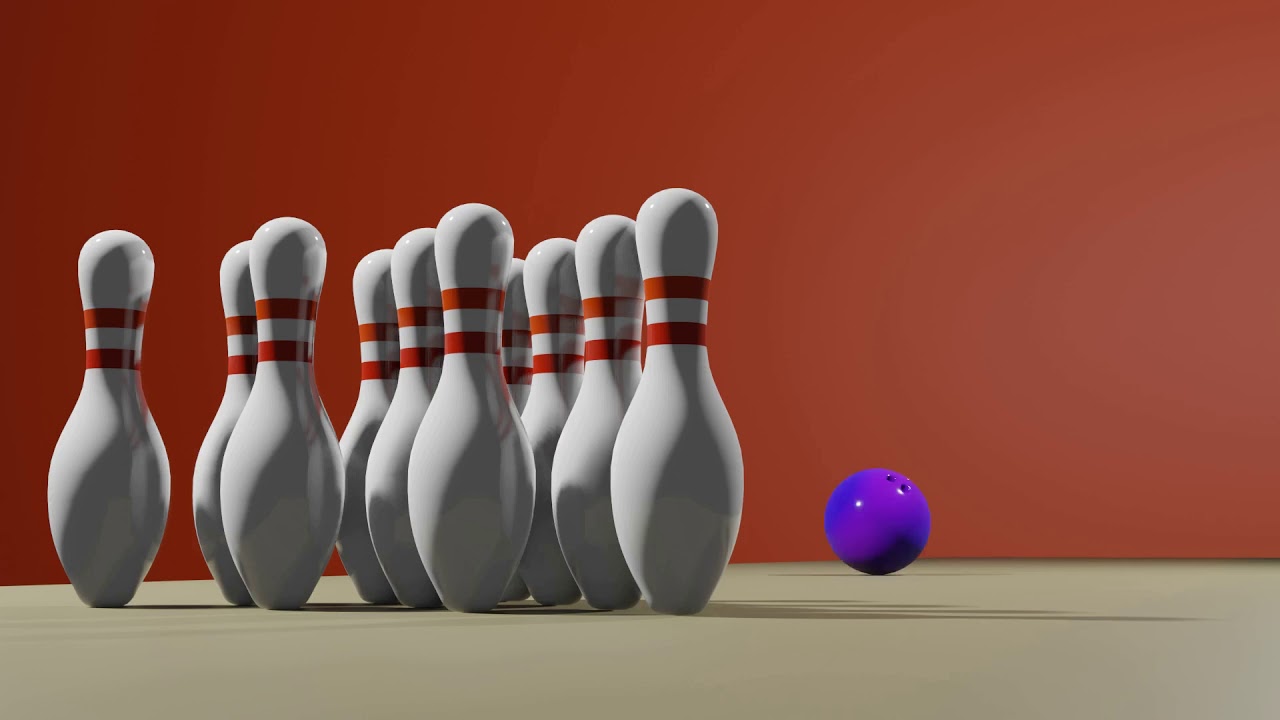 Bowling Ball Strike - Animating A Collision Between Ball And Pins - Blender Render Animation