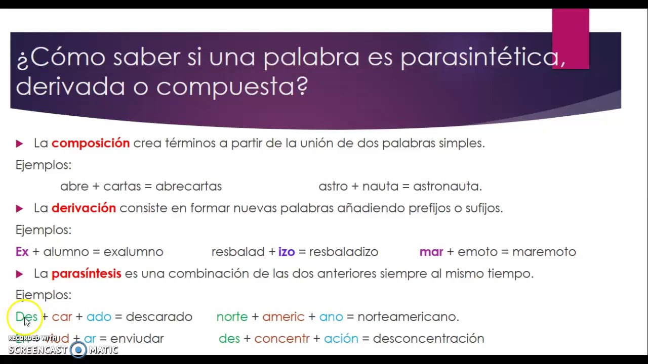 PALABRAS PARASINTÉTICAS