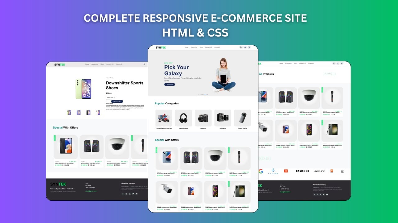 How To Make Ecommerce Website Using HTML And CSS Step By Step | Create e-Commerce Website