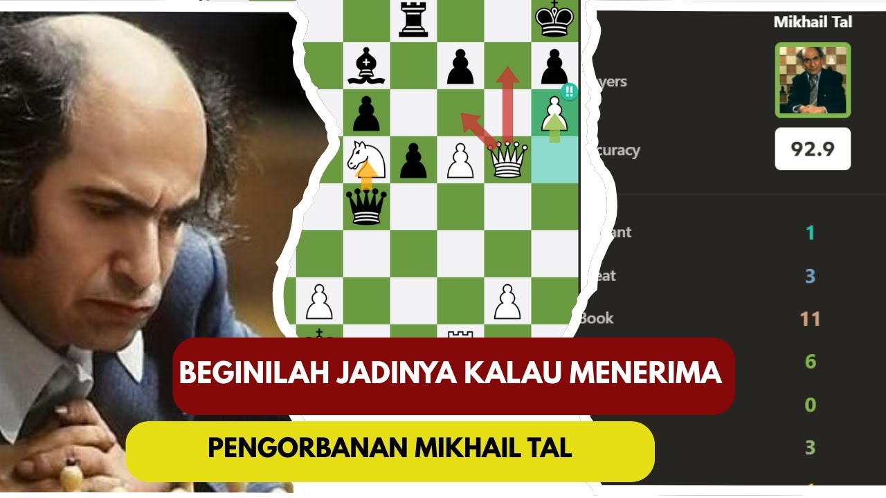 MIKHAIL TAL MENGAJARI PEMAIN BER ELO RATING 2047. #chess  #catur #mikhailtal