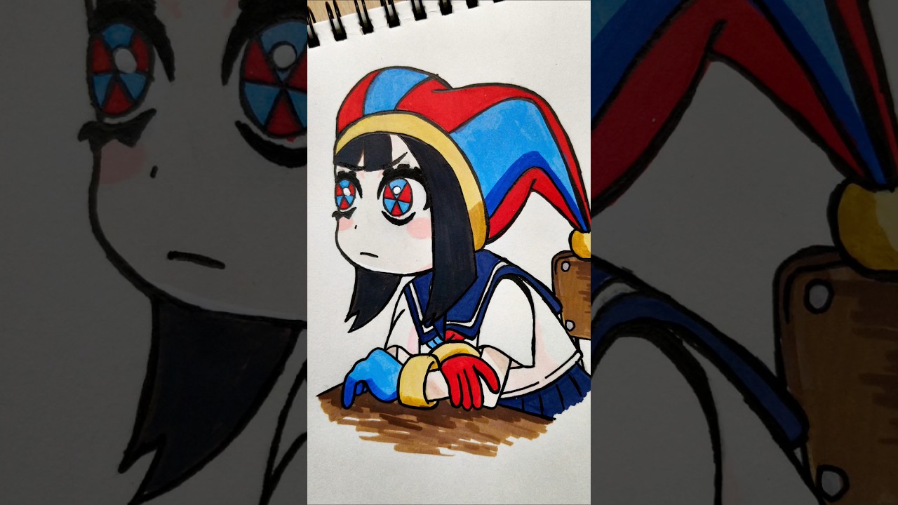 pomni 🃏✨ colour drawing (anime ver.) #tadc #theamazingdigitalcircus #howtodraw #fyp