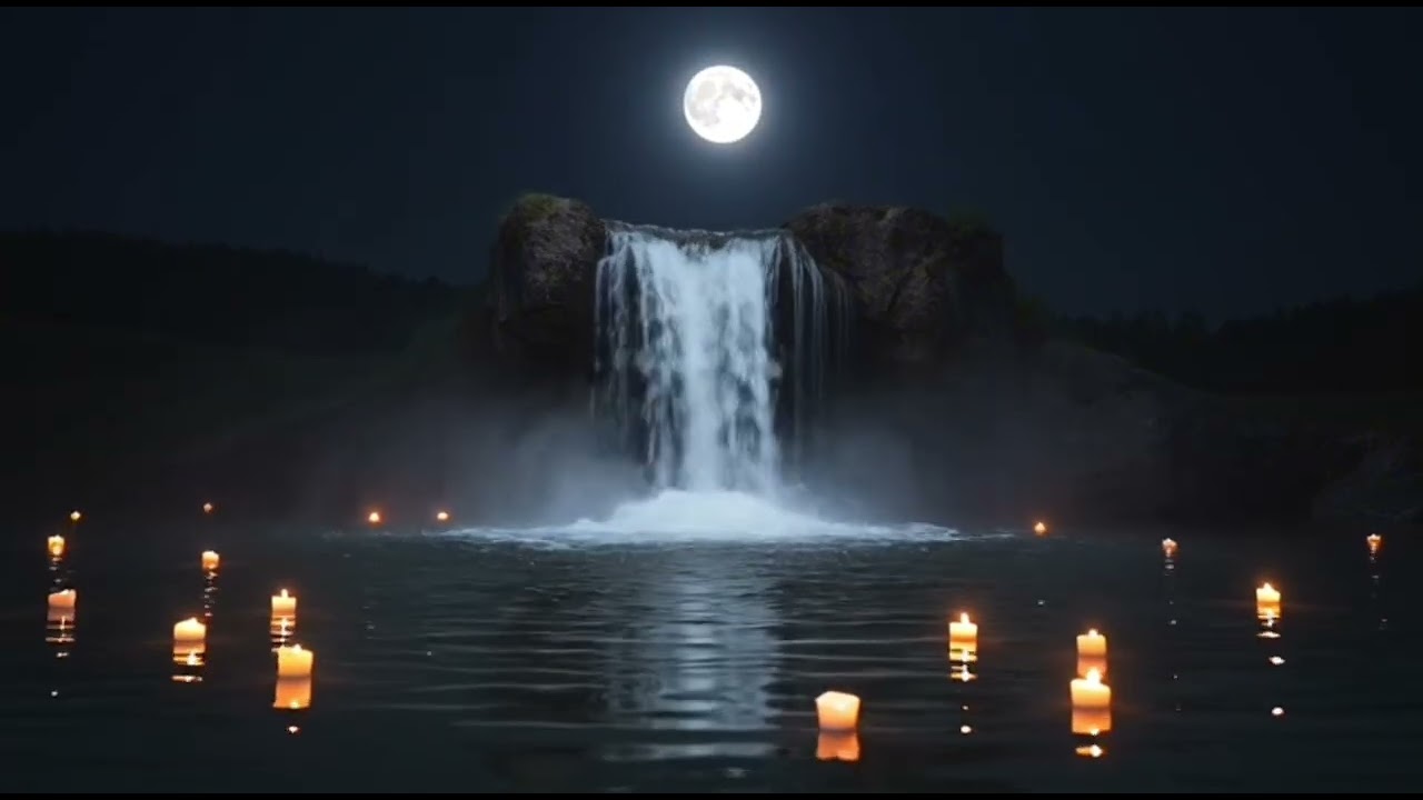 🌙 Cascada y Música Ambiente para Dormir, Estudiar o Meditar #relaxing#viral #musica #musicarelajante