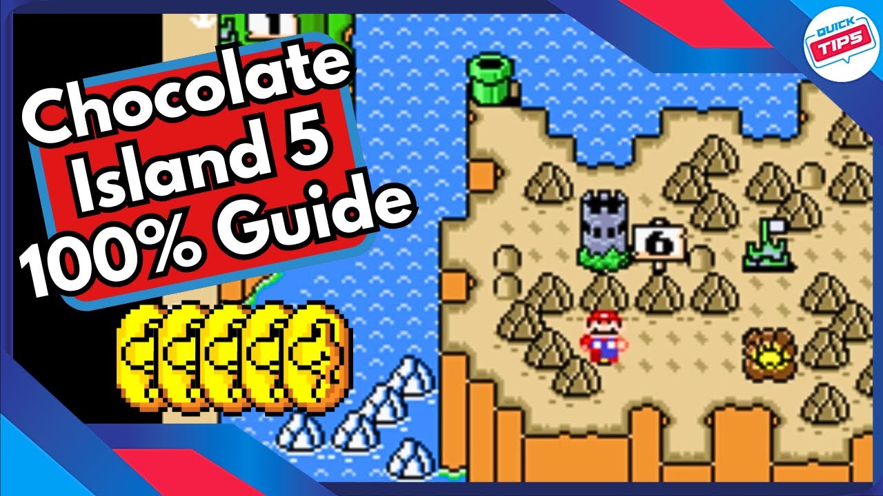 Chocolate Island 5 100% Guide All Dragon Coins & Secrets in Super Mario World