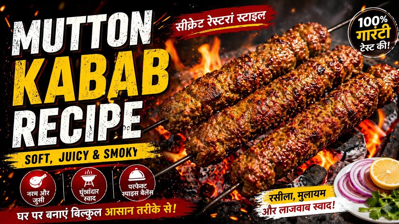 Mutton Kabab recipe | mutton kabab banane ki recipe Restaurant style Seekh Kabab By Sagufta kitchen