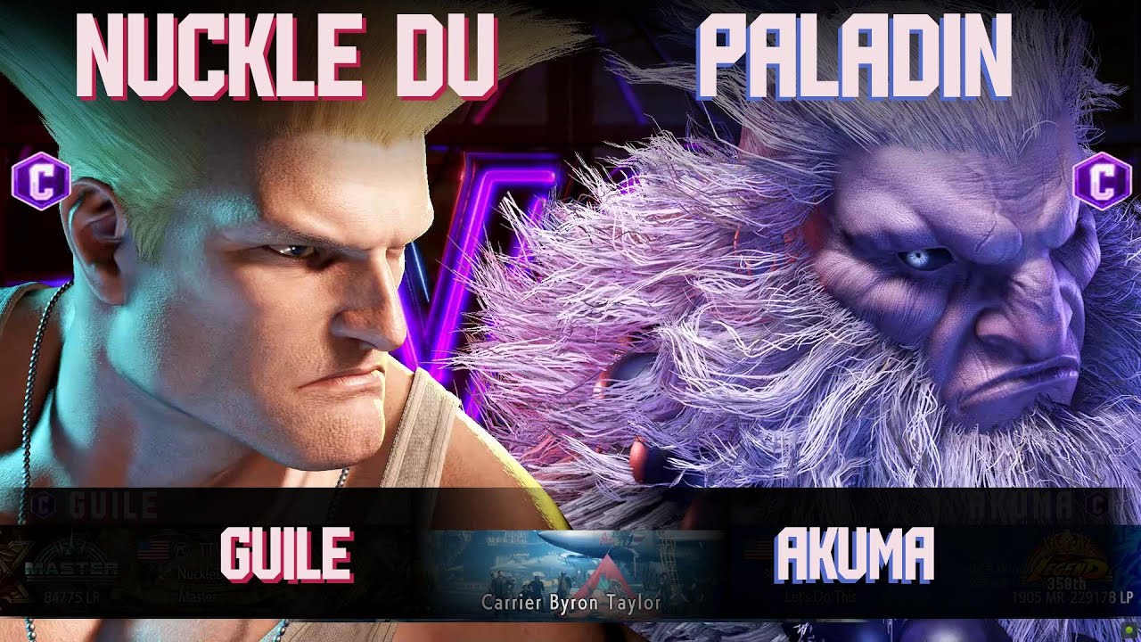 SF6 ➤ Nuckle  Du (Guile) vs Paladin (Akuma) ✎ High-level Match FT2