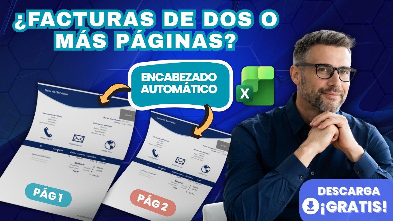 📄 Encabezados automáticos en facturas de varia páginas | Curso - Facturador Excel (DESCARGA ⬇️)