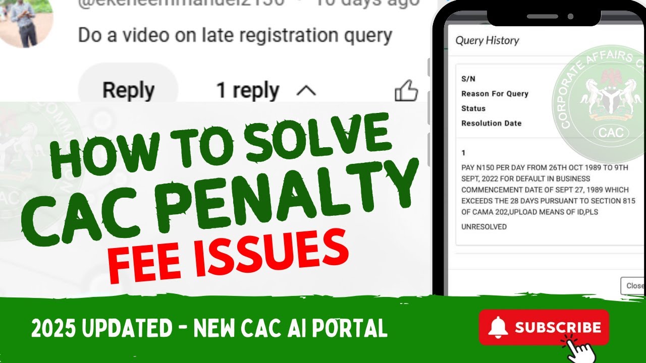 How to Resolve CAC Penalty Fee & Query on New AI Portal (2025)