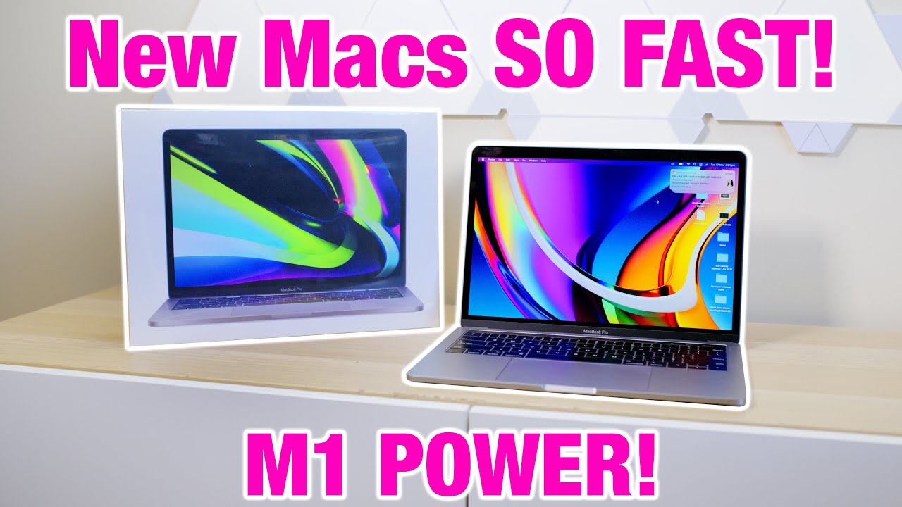 M1 Macs Launch Day MacBook Pro 13 Unboxing Review Performance Test v MacBook Pro 16 v 1165G7 v 4800U