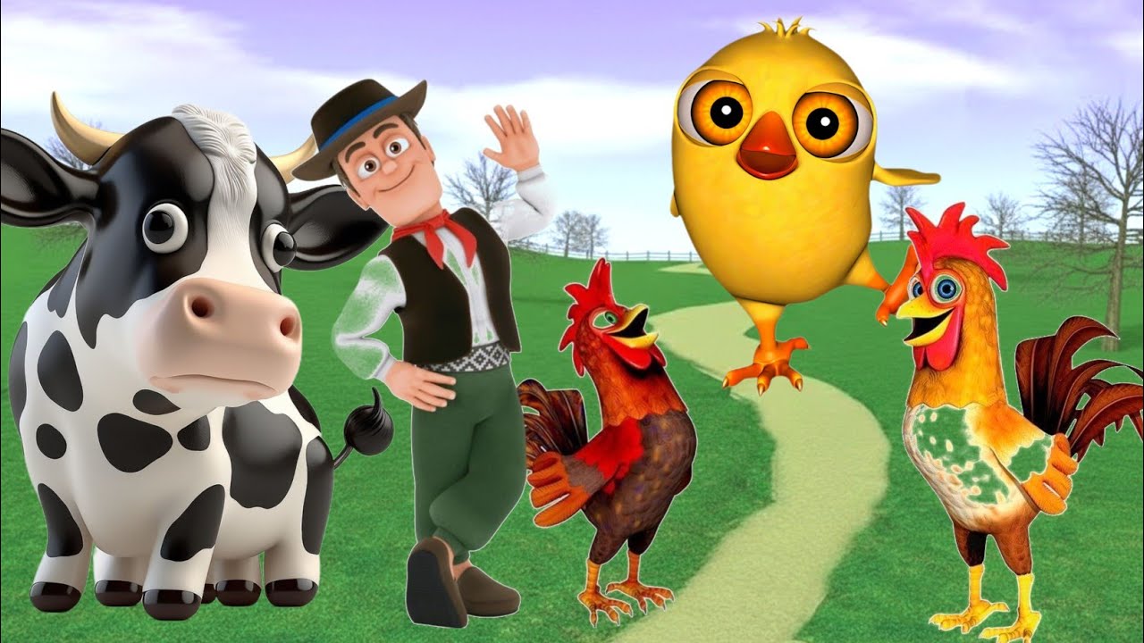 El pollito y el tractor de la granja 3D game pollito pío el Toro se congela jugando 3D