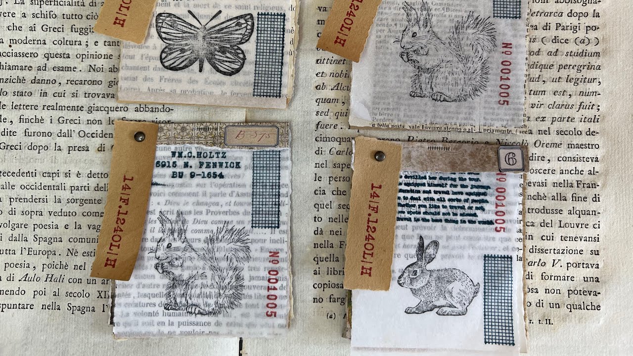 #the100dayproject | Stamped little collage booklets | DAY 74