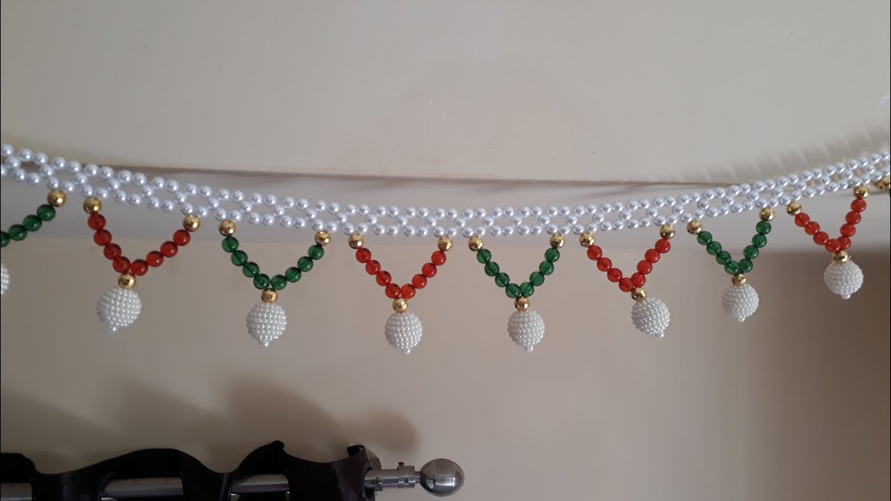 Most easy and attractive pearl toran design for 2019| Wall & door hanging| Home decoration