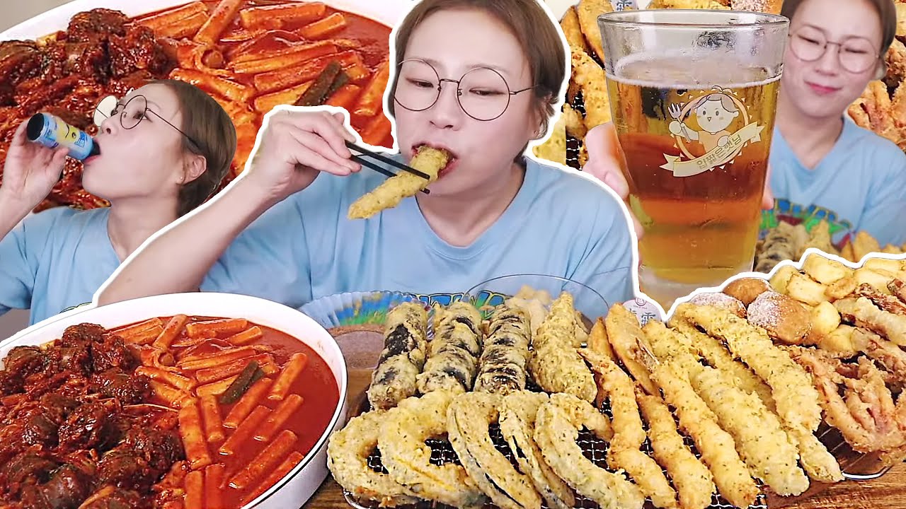떡볶이와 바삭한 튀김 가득 쌓아두고 쏘맥 술방!!  20230822 방송/Mukbang, eating show