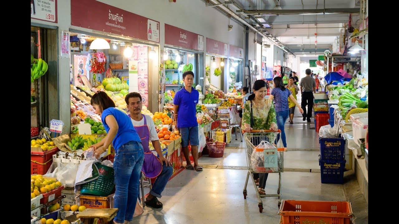 [4K] "Samyan Market" local fresh market at Chulalongkorn Soi 34, Bangkok