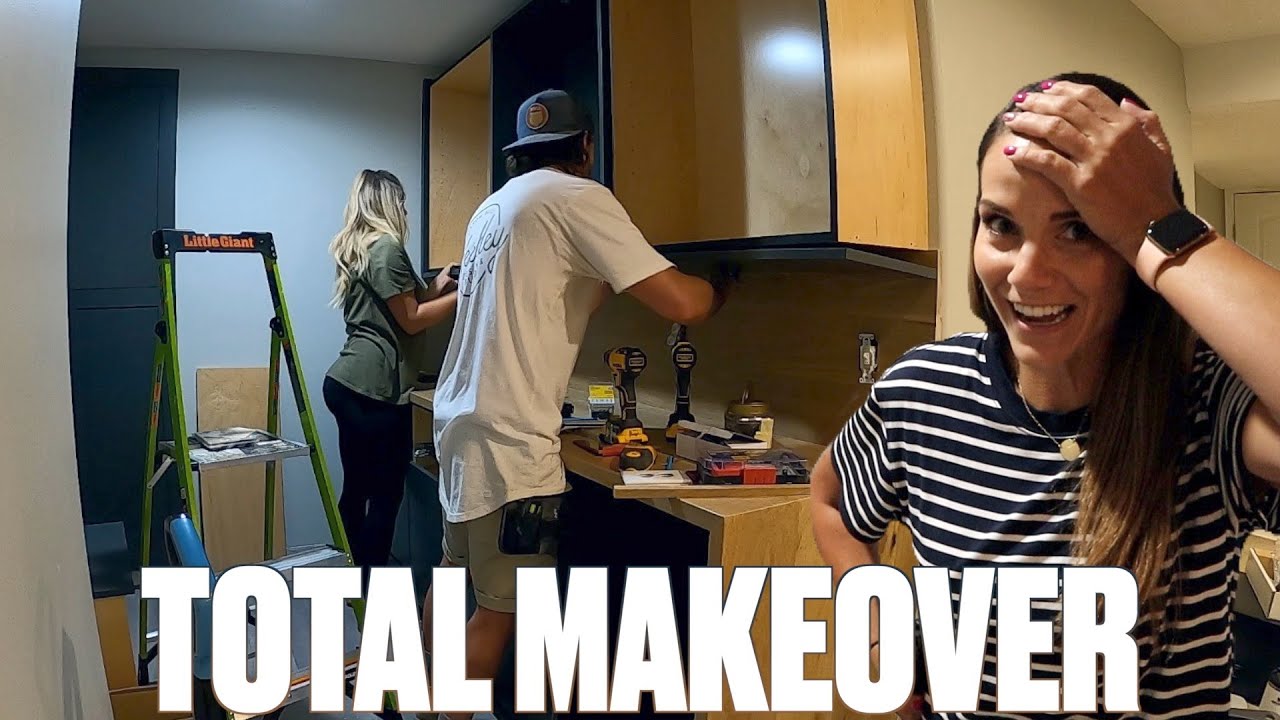 COMPLETE BASEMENT KITCHEN REMODEL | CUSTOM BASEMENT THEATER KITCHENETTE MAKEOVER