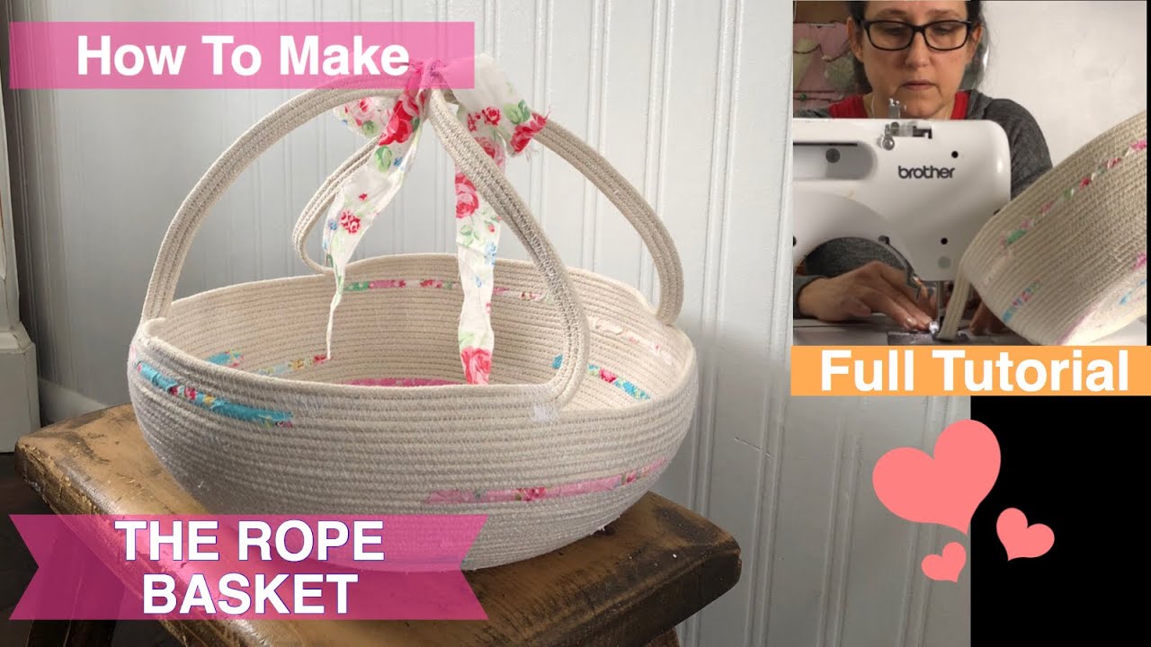 How to make Rope Bowl Basket~Sew Shabby Chic Easter rope basket on The Sewing Channel