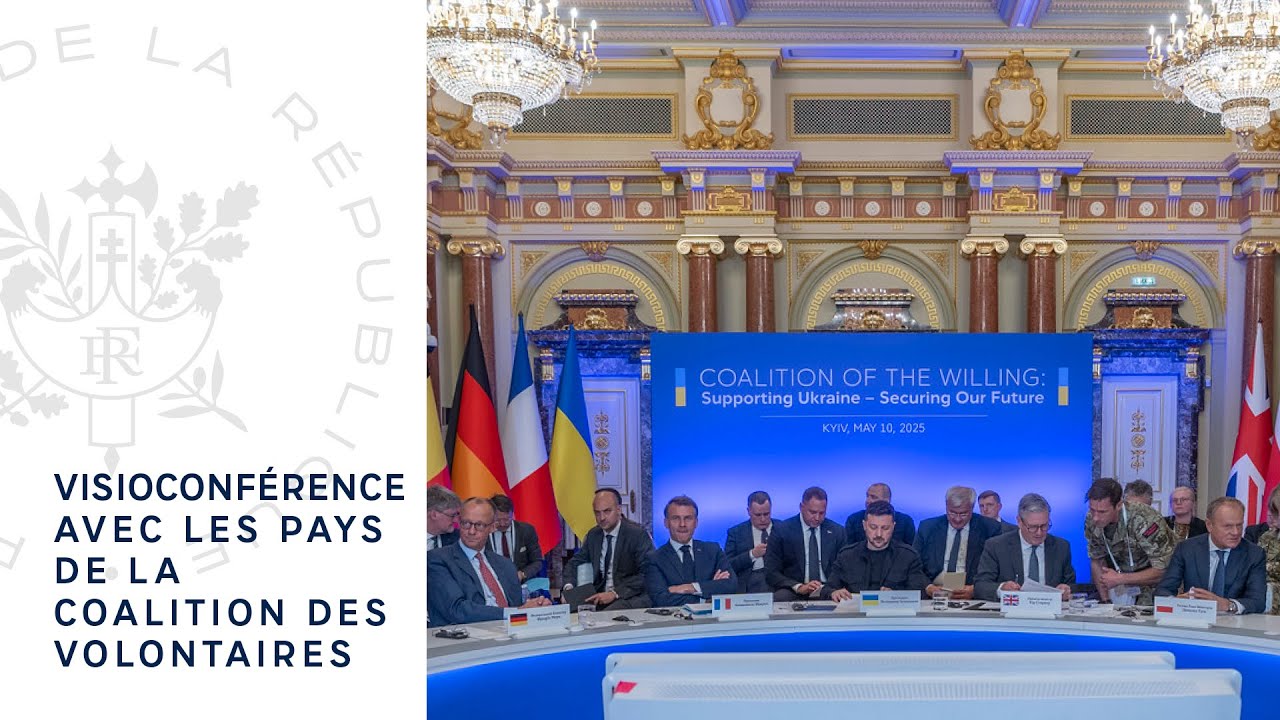 Visioconférence avec les pays de la coalition des volontaires.