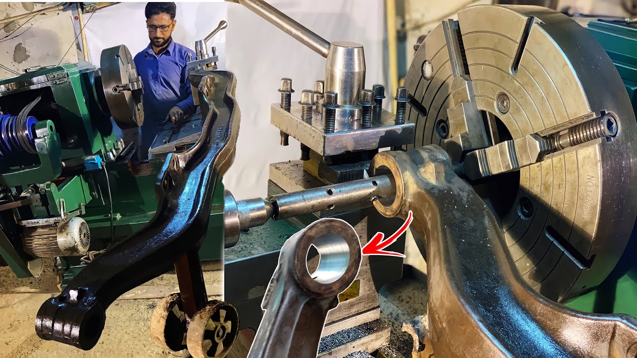 Made a front axle king pin size on a lathe machine that no one else can do