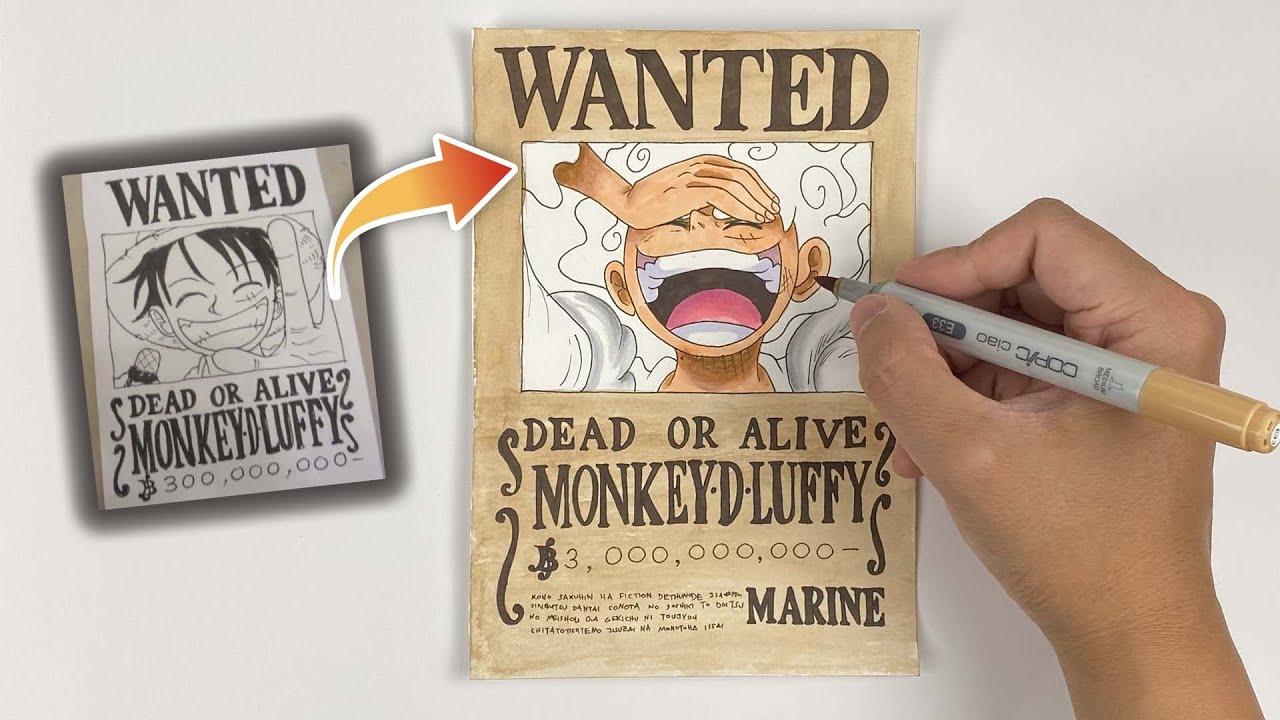 Drawing Luffy's NEW Wanted Poster (3 BILLION Berries)