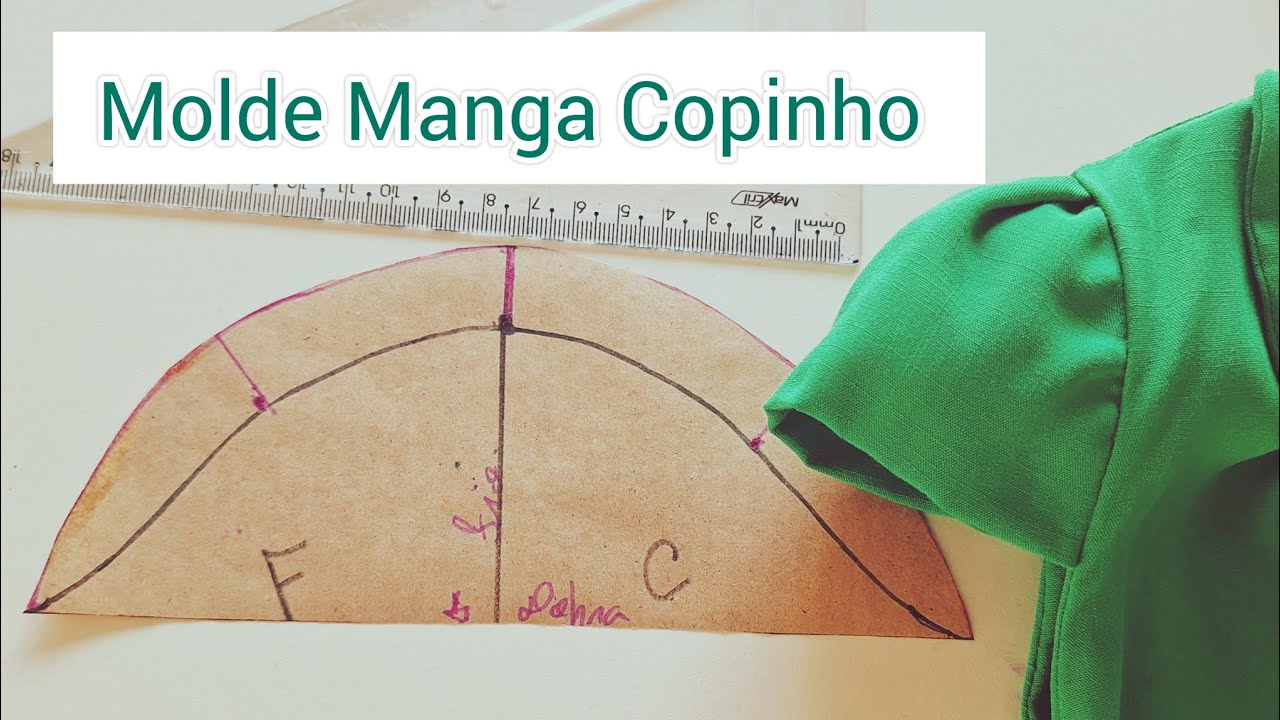 Como Fazer Modelagem /Molde de Manga copinho, Fácil