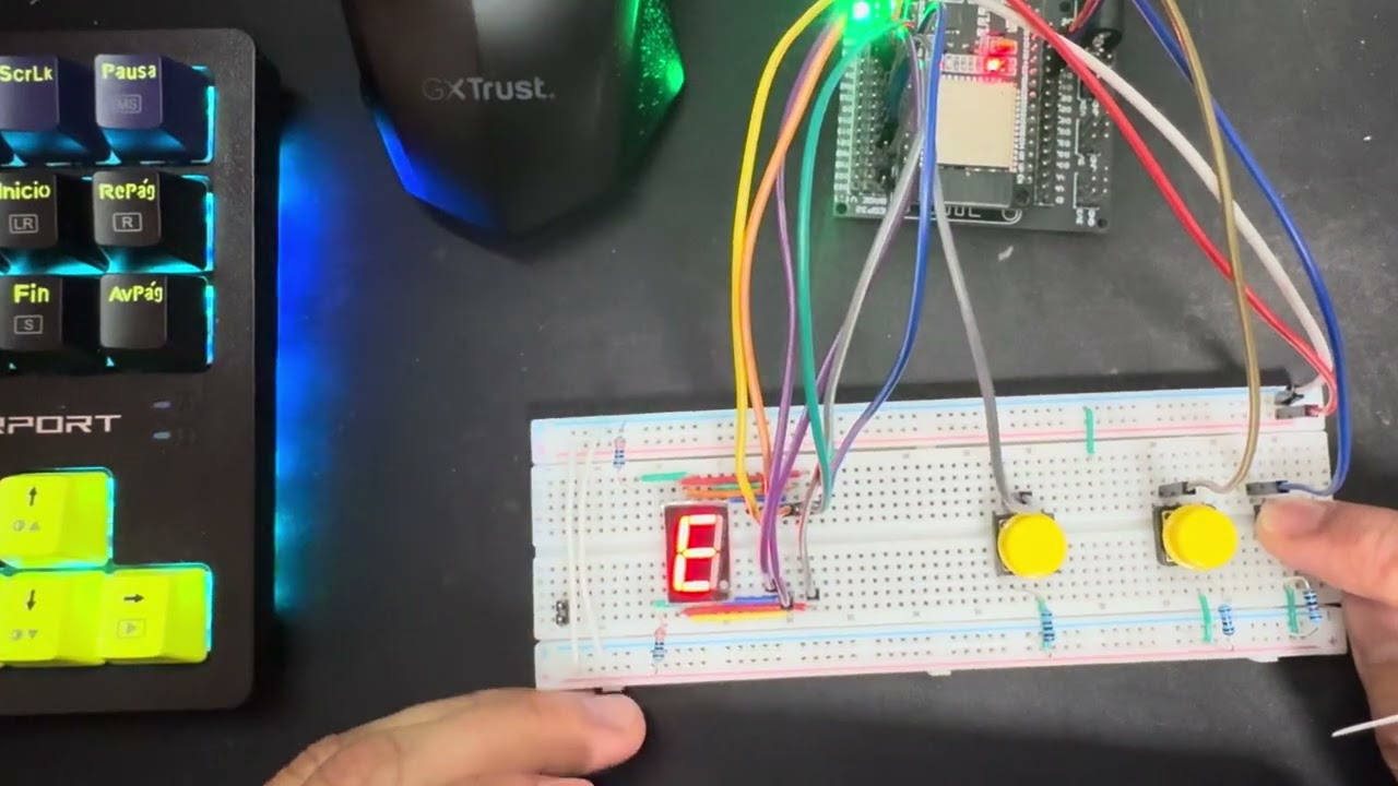 Diseño 3 | Contador de 4 bits con reset, stop y dirección. | ESP32
