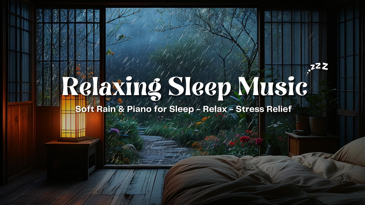 Healing Sleep Music with Gentle Rain 🎹 Calm Piano for Deep Sleep, Stress Relief and Calm Nights