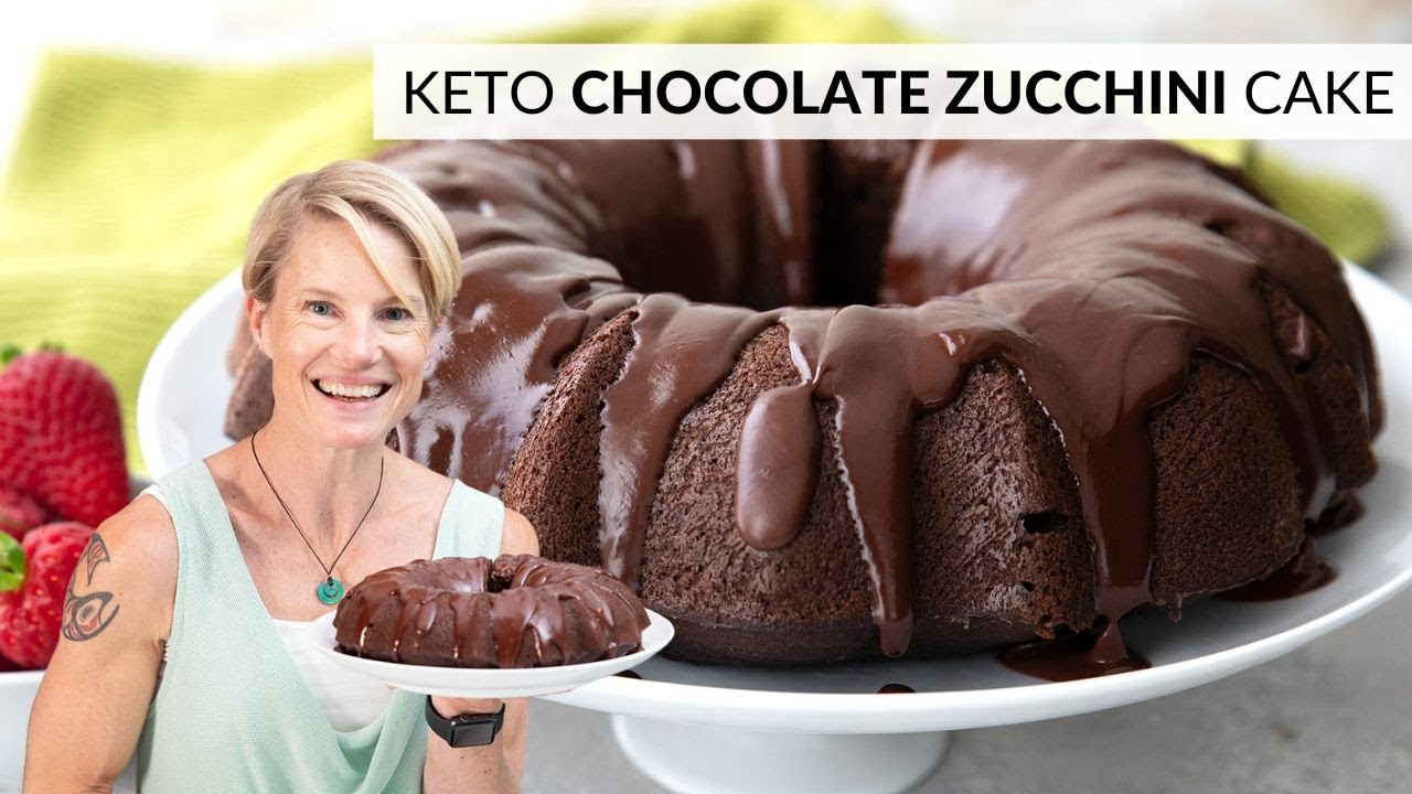 This KETO CHOCOLATE ZUCCHINI CAKE is the best way to use some of that summer squash!