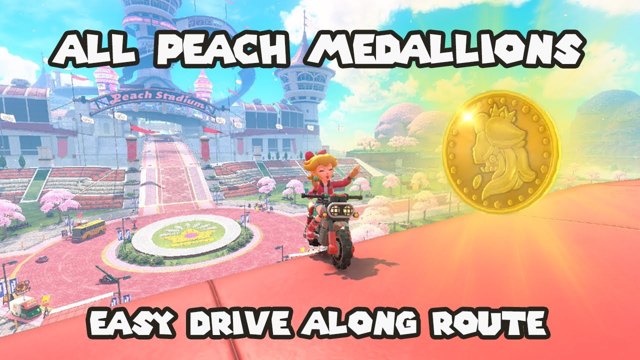 All peach medallions - efficient drive along route! | Mario Kart World