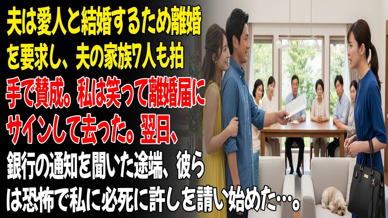 ❤️夫は愛人と結婚するために離婚を要求し、義家族7人は拍手して賛成した。私は冷笑して離婚届にサインして去った――そして24時間後、私は彼ら全員に代償を払わせた。😡...ㅣ黄昏恋ㅣ老後の物語ㅣ再婚