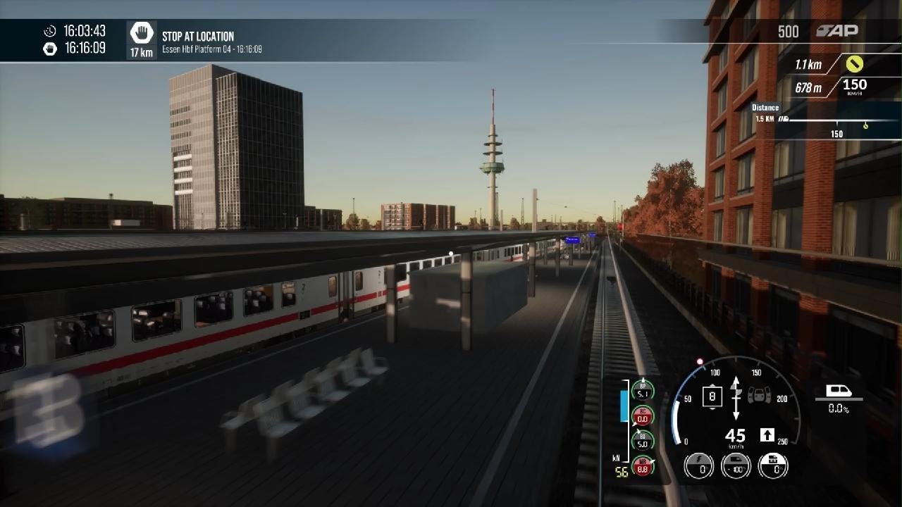 TSW5 Duisburg to Bochum via Essen in BR 101 Intercity train