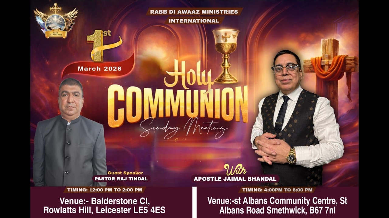 HOLY COMMUNION SUNDAY SERVICE | APOSTLE JAIMAL BHANDAL | 01-03-2026 | RABB DI AWAAZ MINISTRIES INT