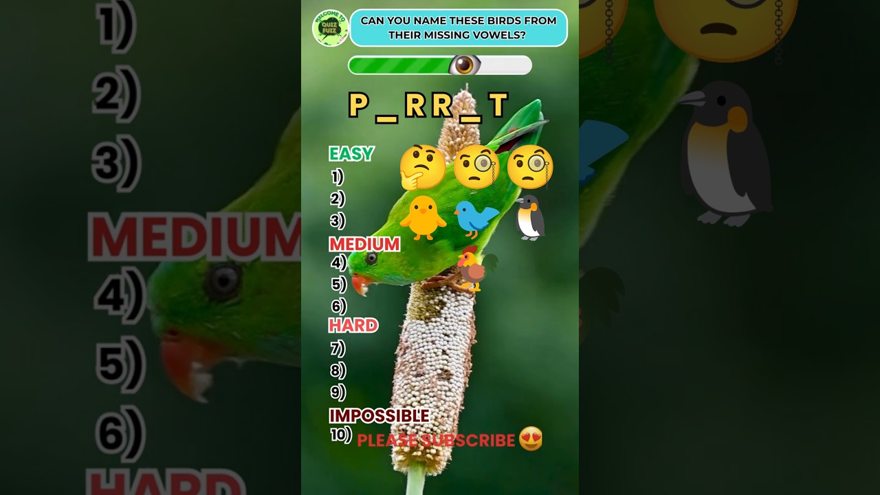 Guess the Birds by missing the letters quiz!🧐