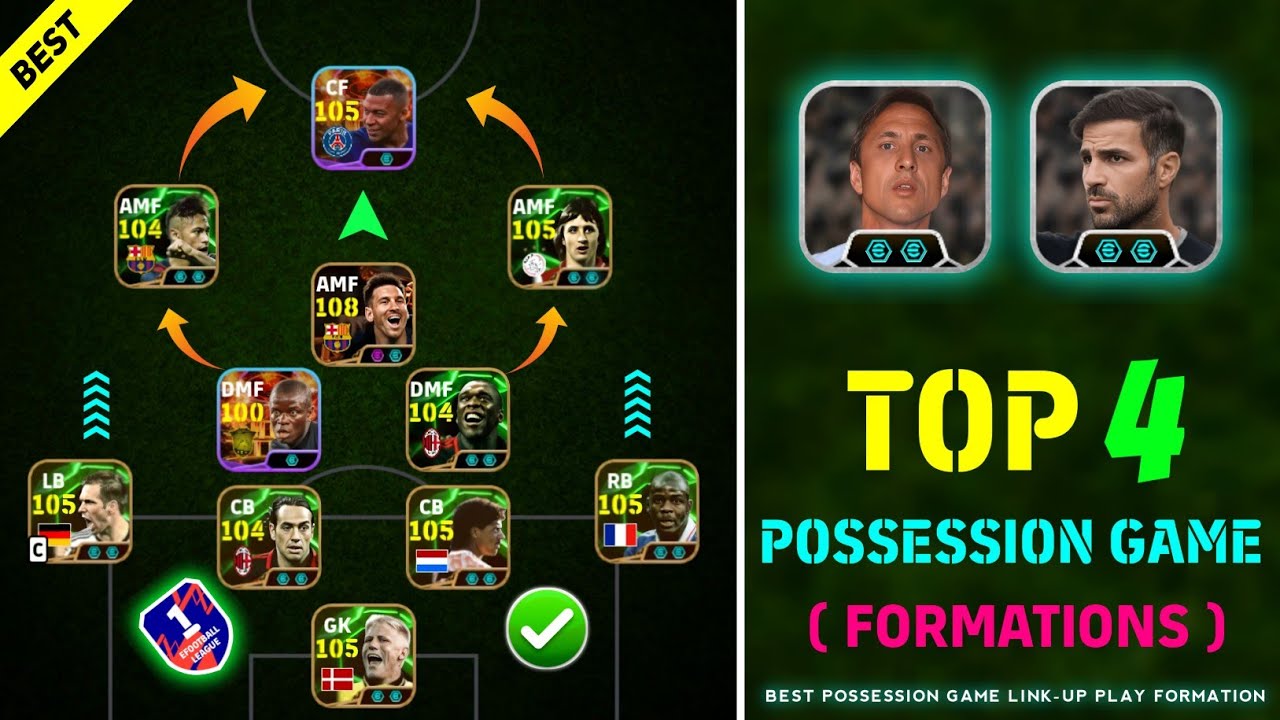 Новые 5 лучших расстановок для игры в eFootball 2026, основанных на владении мячом 💥🤩 Расстановка...