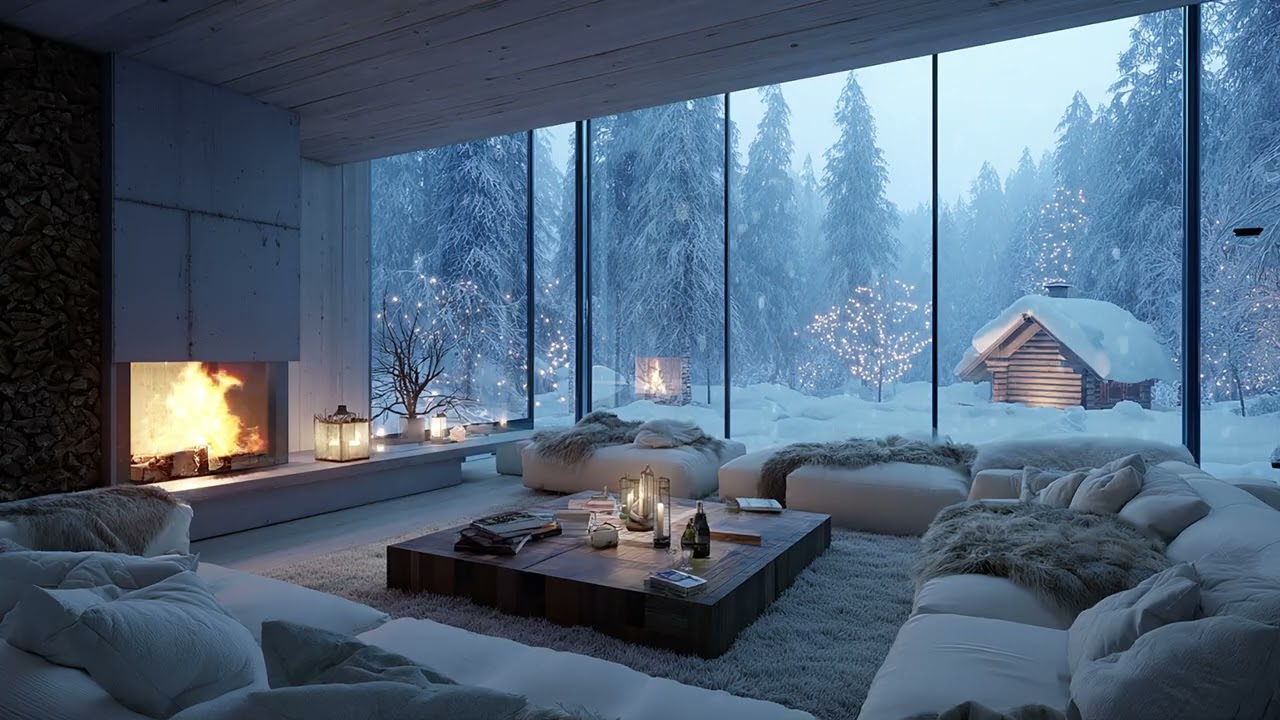 3 Hour Peaceful Late March Piano & Fireplace 2026 🔥 Cozy Cabin Deep Sleep & Focus