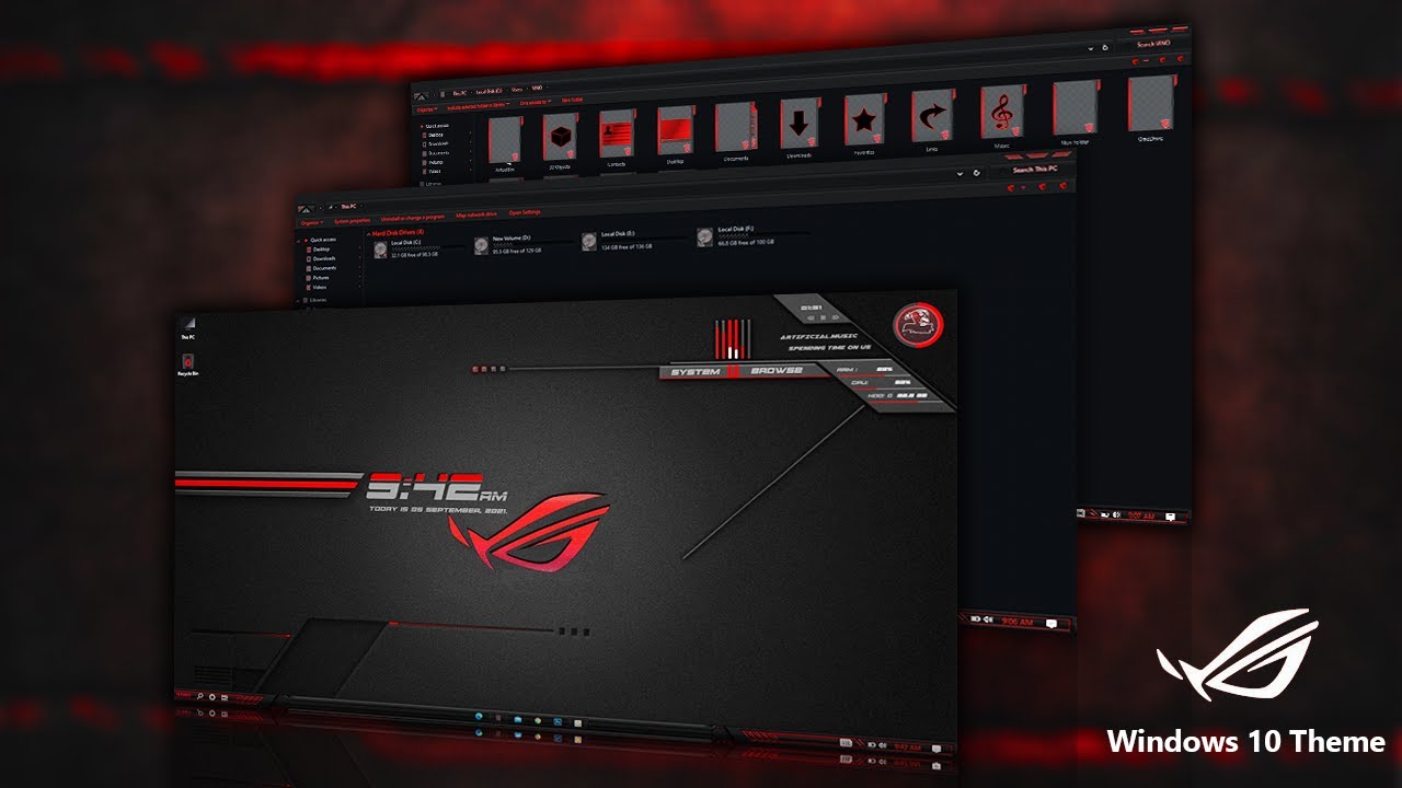The Best Windows 10 Gaming Theme || ASUS Gaming Theme For Windows 10 (2021)