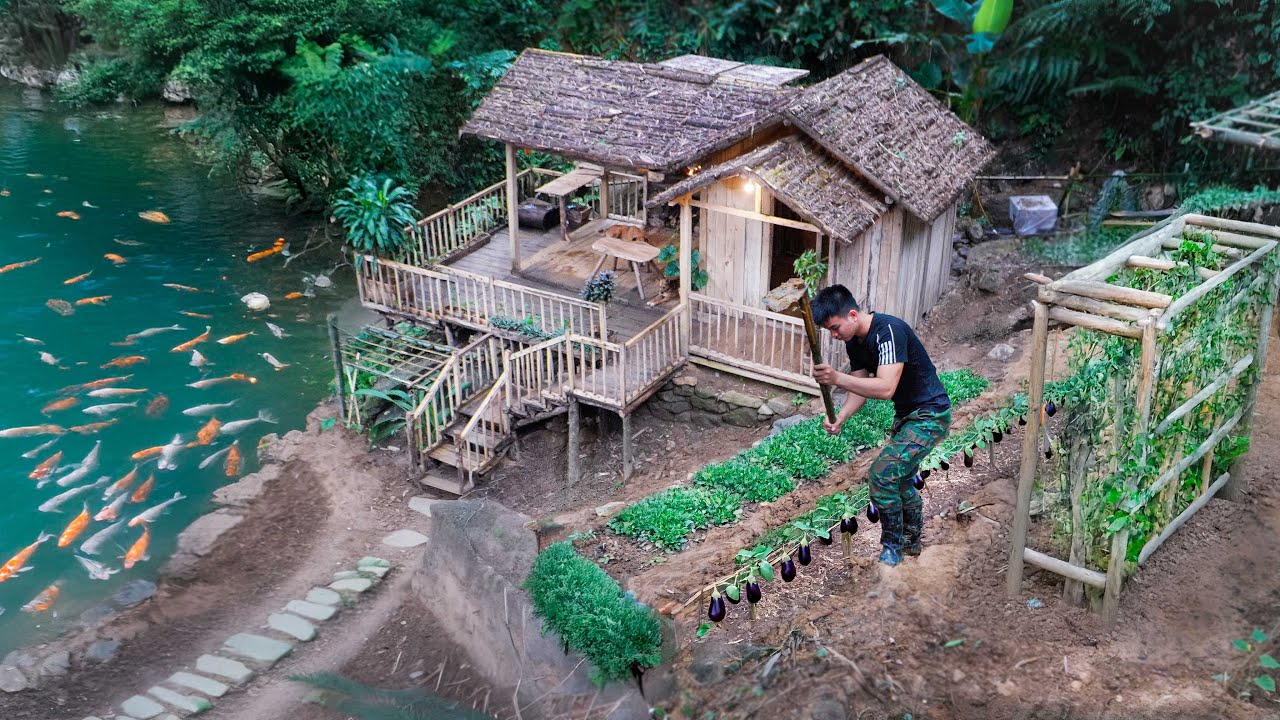 Building vegetable gardens and fish ponds in the forest – Self-sufficient life begins