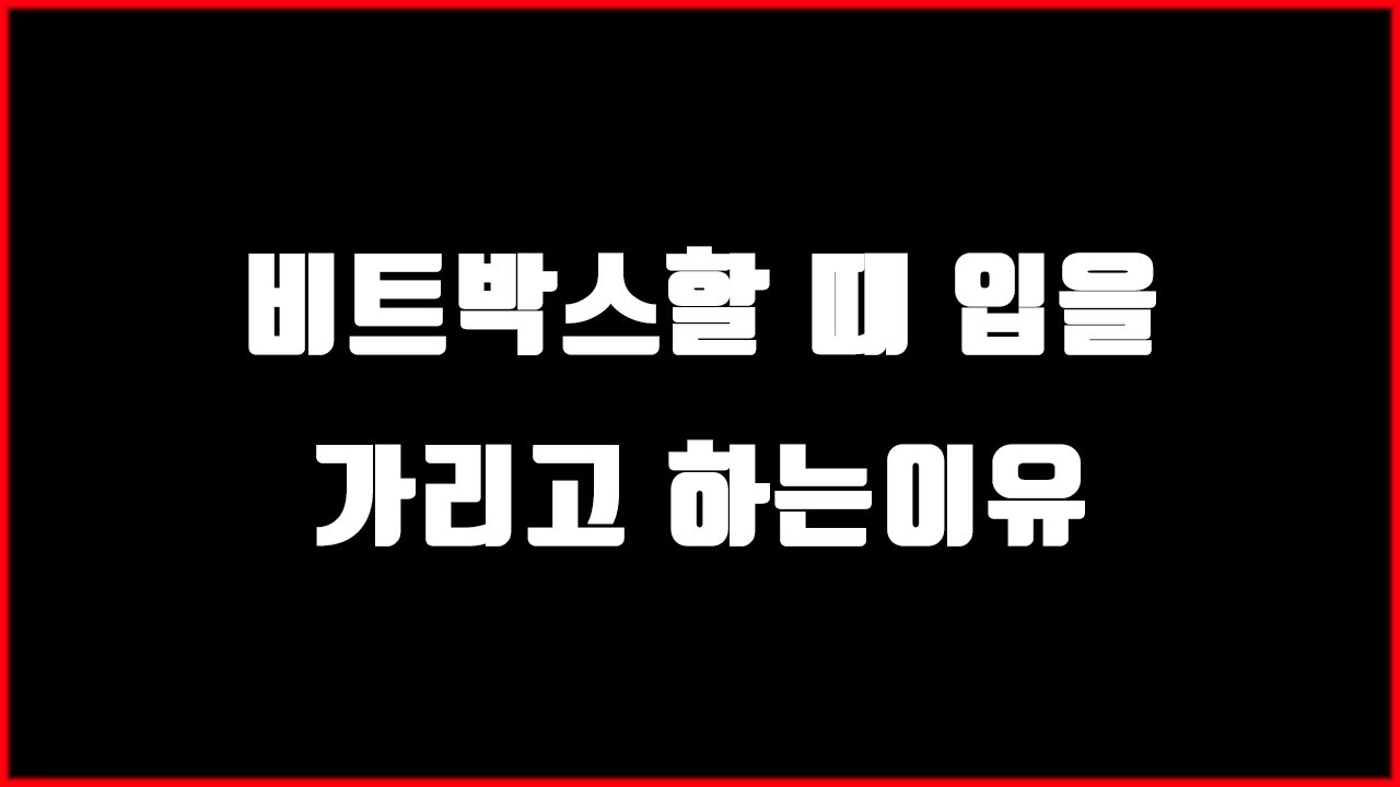비트박스할 때 입을 가리고 하는 이유