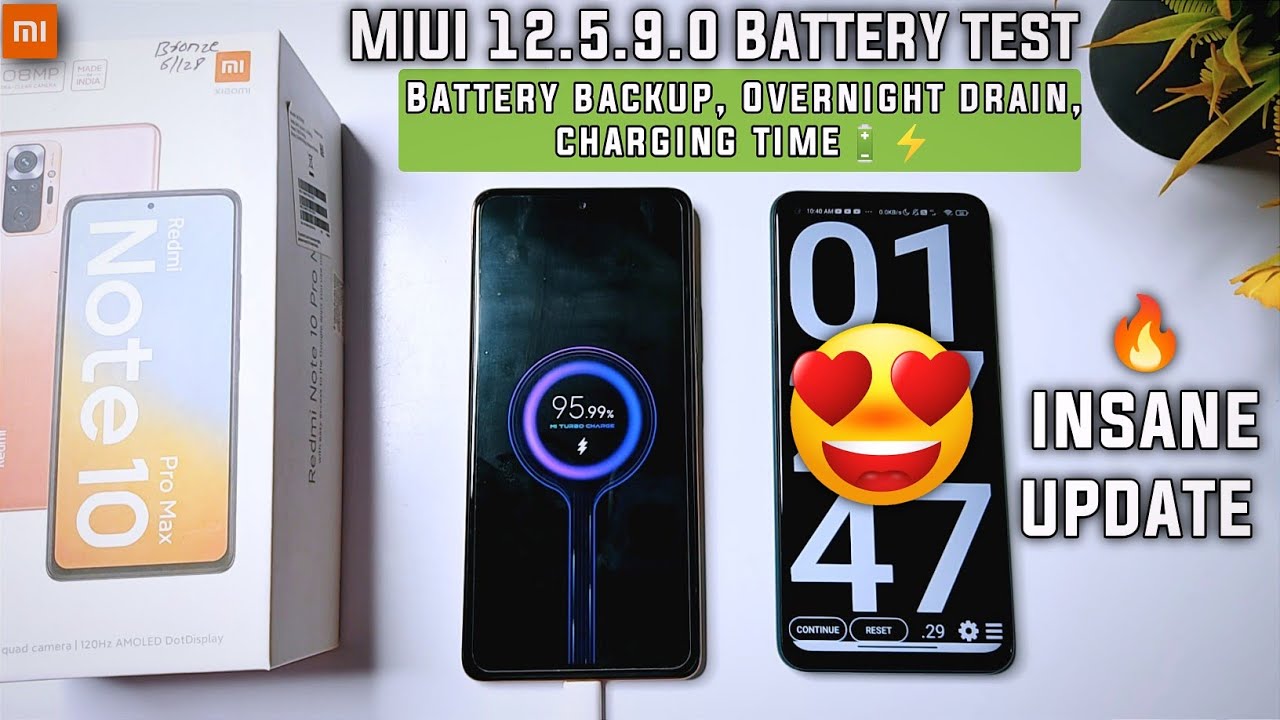 Redmi Note 10 Pro MIUI 12.5.9.0 Update Battery Backup, Overnight Battery Drain, Charging Test 🔋⚡