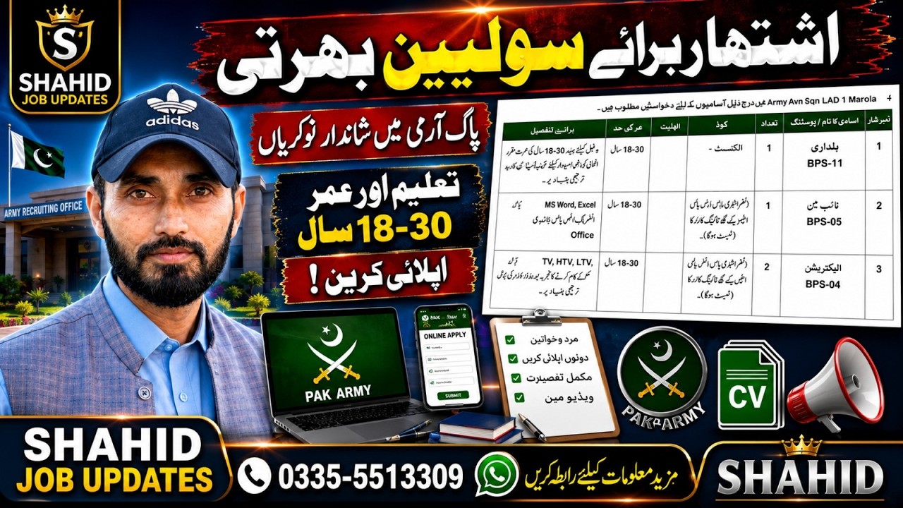 Pak Army Civilian Jobs 2026 | Army Aviation Squadron Mangla New Vacancies | How to Apply