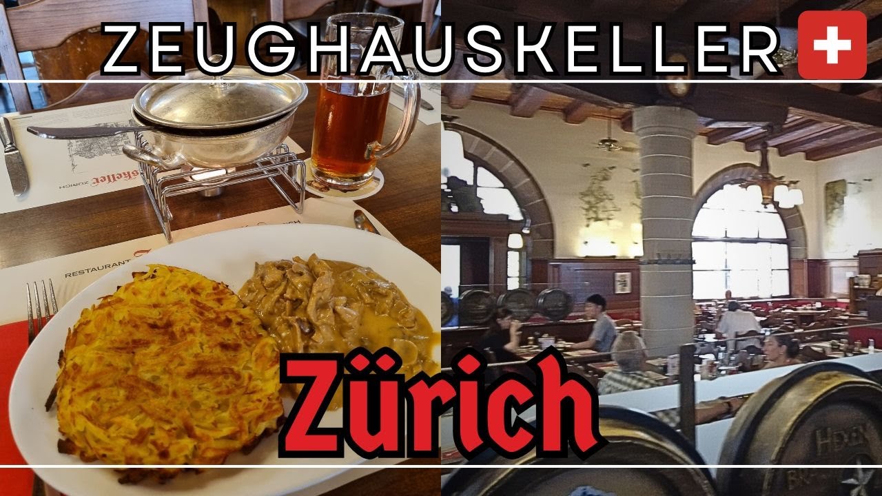Restaurant Zeughauskeller, Zurich, Switzerland - Kalbsgeschnetzeltes nach Zürcher Art - Swiss Food