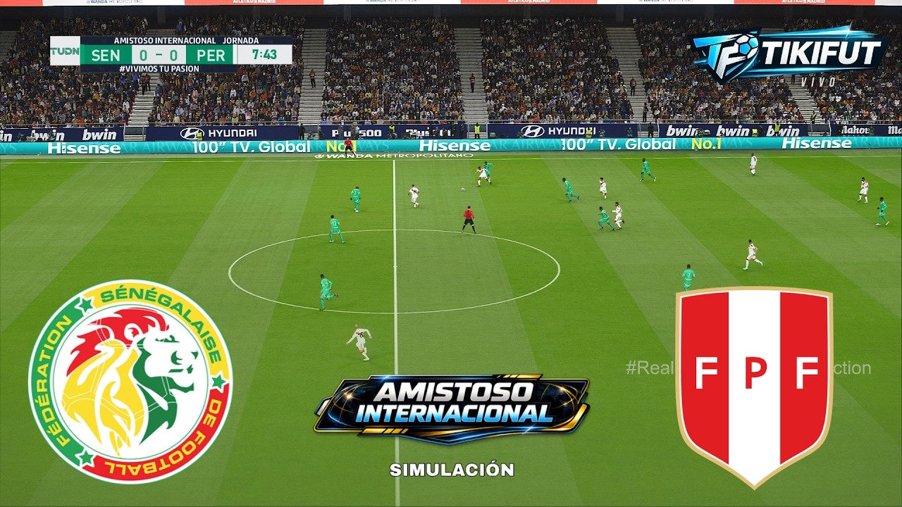 SENEGAL vs PER&Uacute; Amistoso Internacional 2026 Partido Completo Match Simulation & Prediction