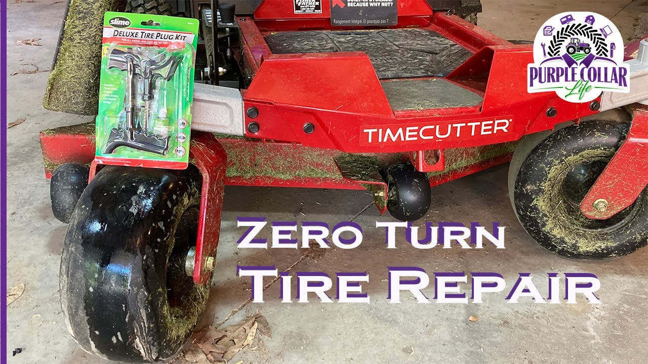 #207: Zero Turn Tire Repair - Slime Deluxe Tire Plug Kit on Toro TIMECUTTER #purplecollarlife