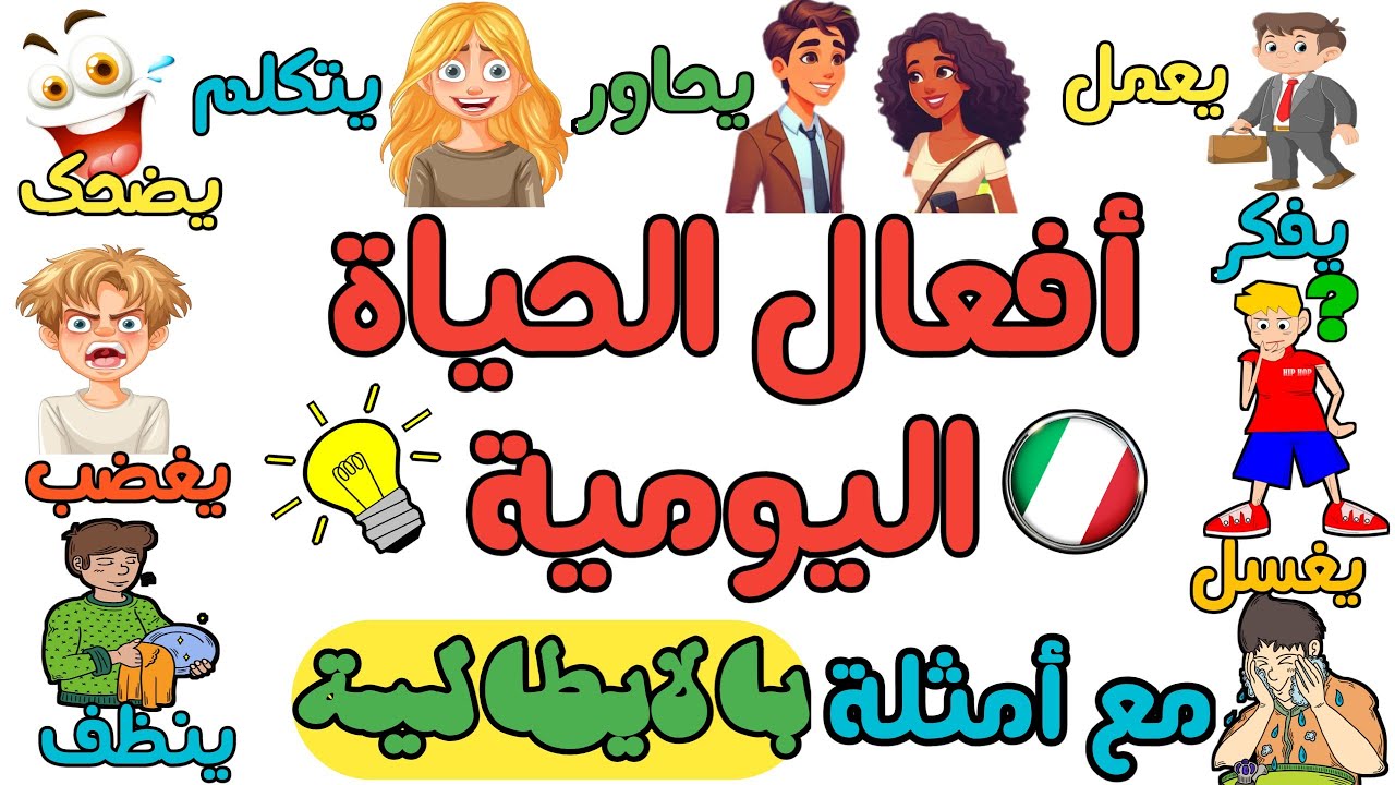 تعلم الإيطالية من الصفر 🇮🇹 عن طريق أهم الأفعال الأساسية في الحوار اليومي 👌| تعلم الإيطالية بسهولة
