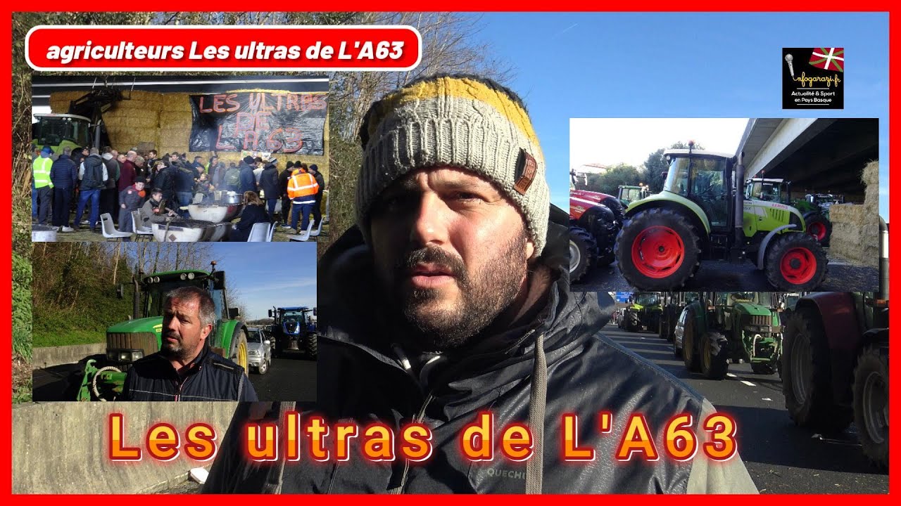 Les agriculteurs les ultras de l’A63 bloquent l'autoroute 