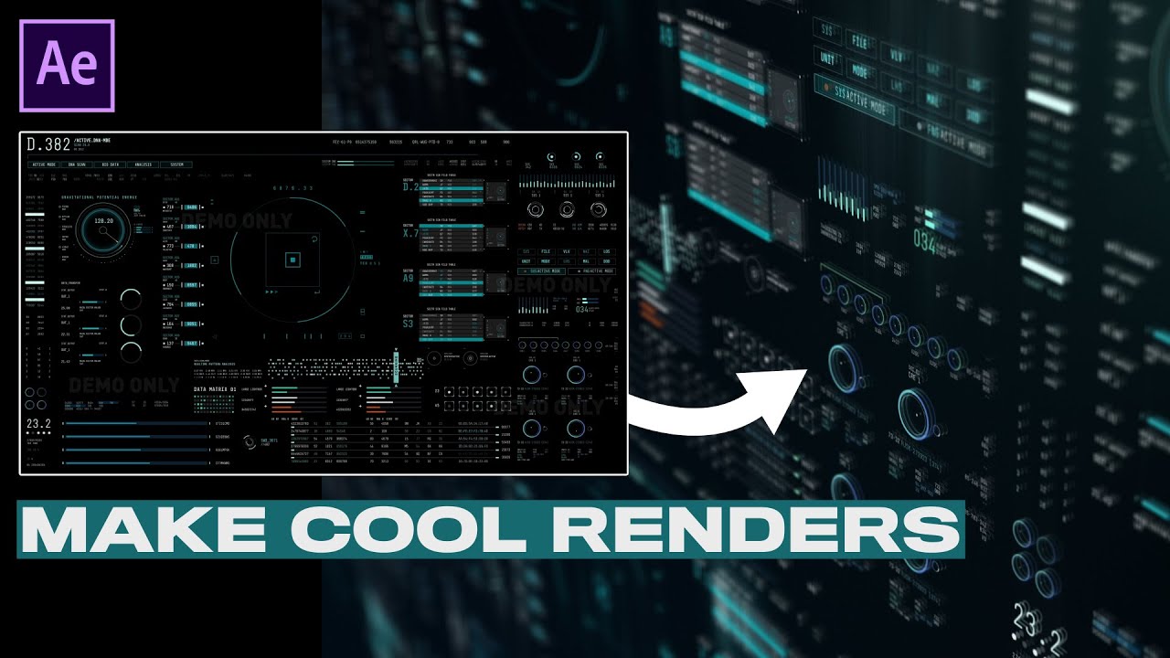 Make cool looking FUI Renders | After Effects Tutorial
