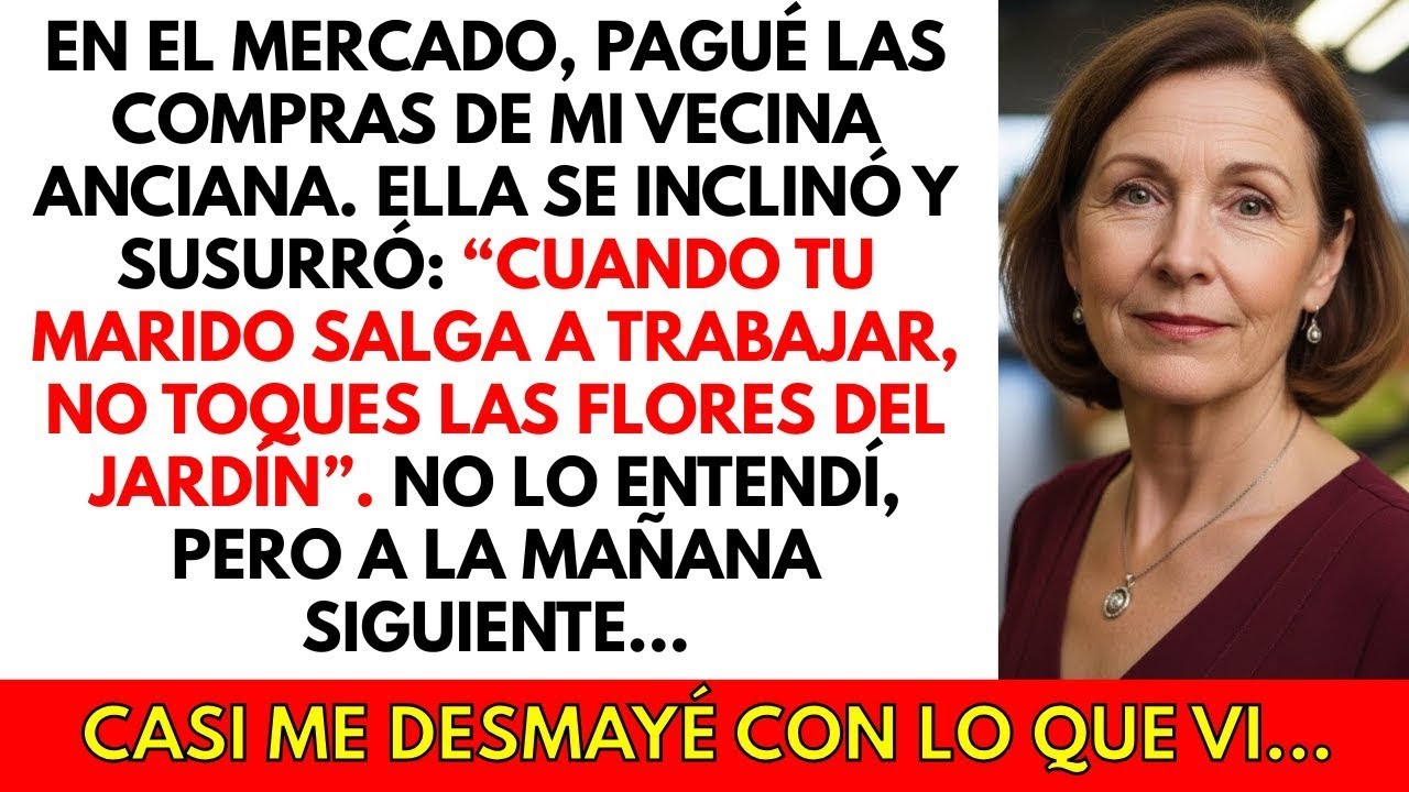 Pagué las compras de mi vecina anciana y ella susurró: “No mires el jardín cuando él se vaya”.