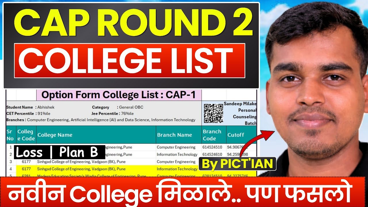College List for CAP Round 2🔥 Betterment होणार नाही❌ Vacant Seats किती?😢CAP Admission