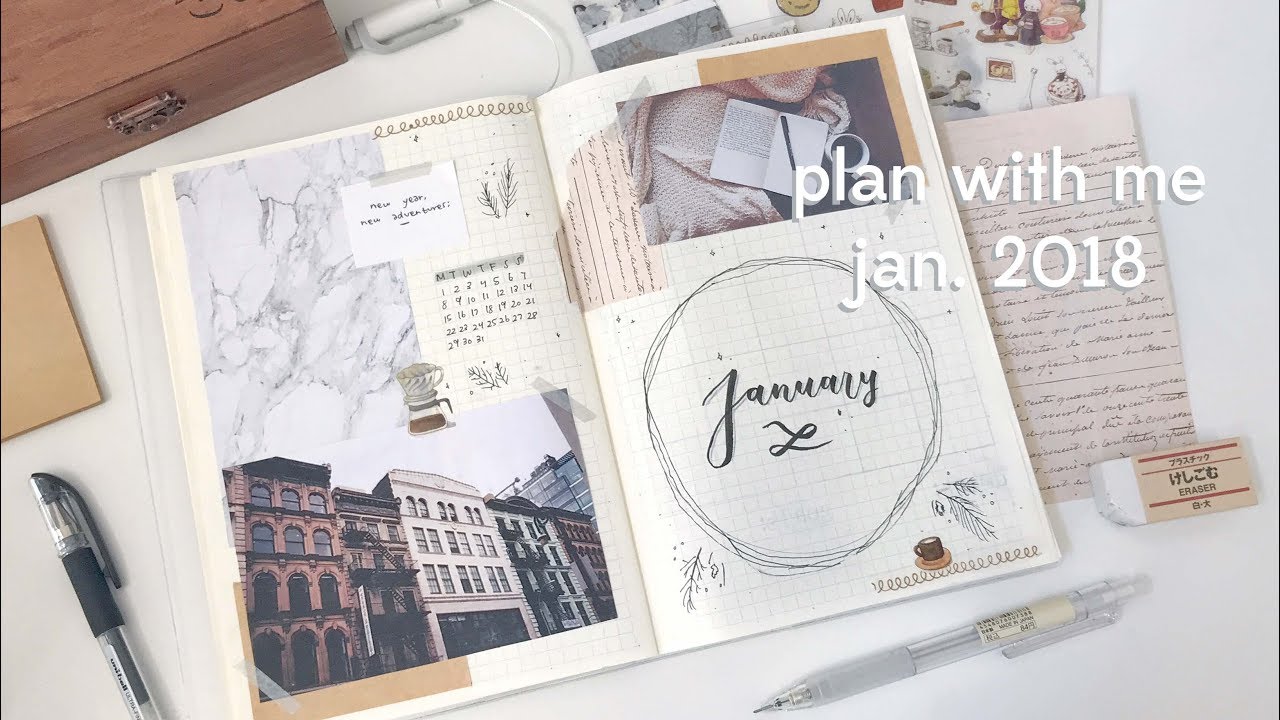 💡 Plan With Me: January 2018 | bullet journal