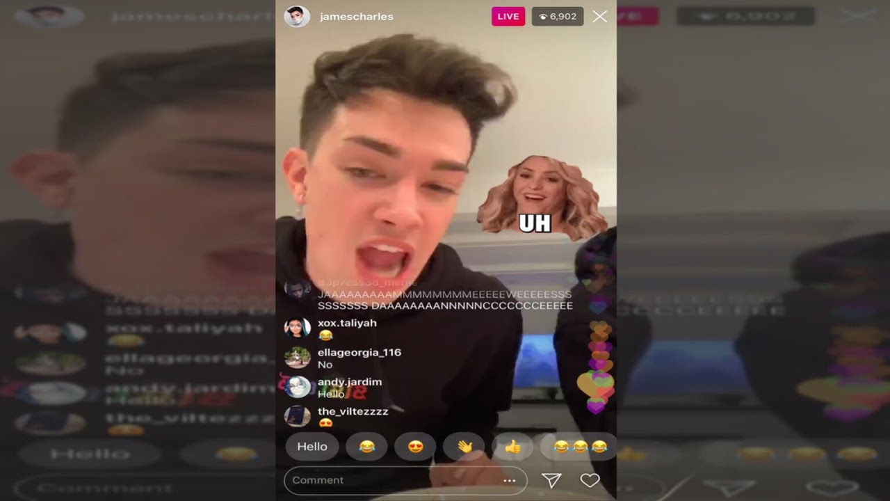 James Charles Singing Shakira on live (10/29/18)