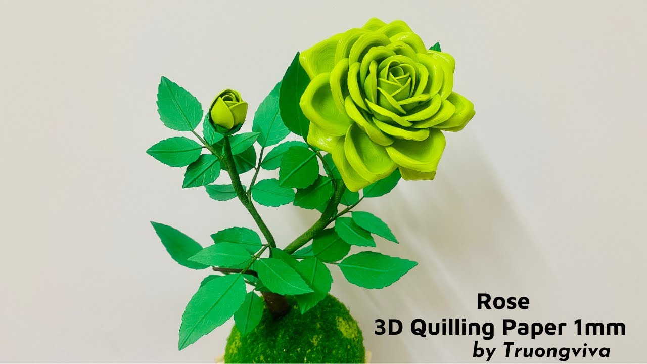 Rose And How To Make Them With Quilling Paper 1mm/ 4k/ Hoa Hồng Và Cách Làm Ra Nó Bằng Giấy Xoắn/DIY